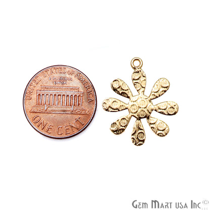 Flower Shape Gold Plated Finding Jewelry Charm - GemMartUSA