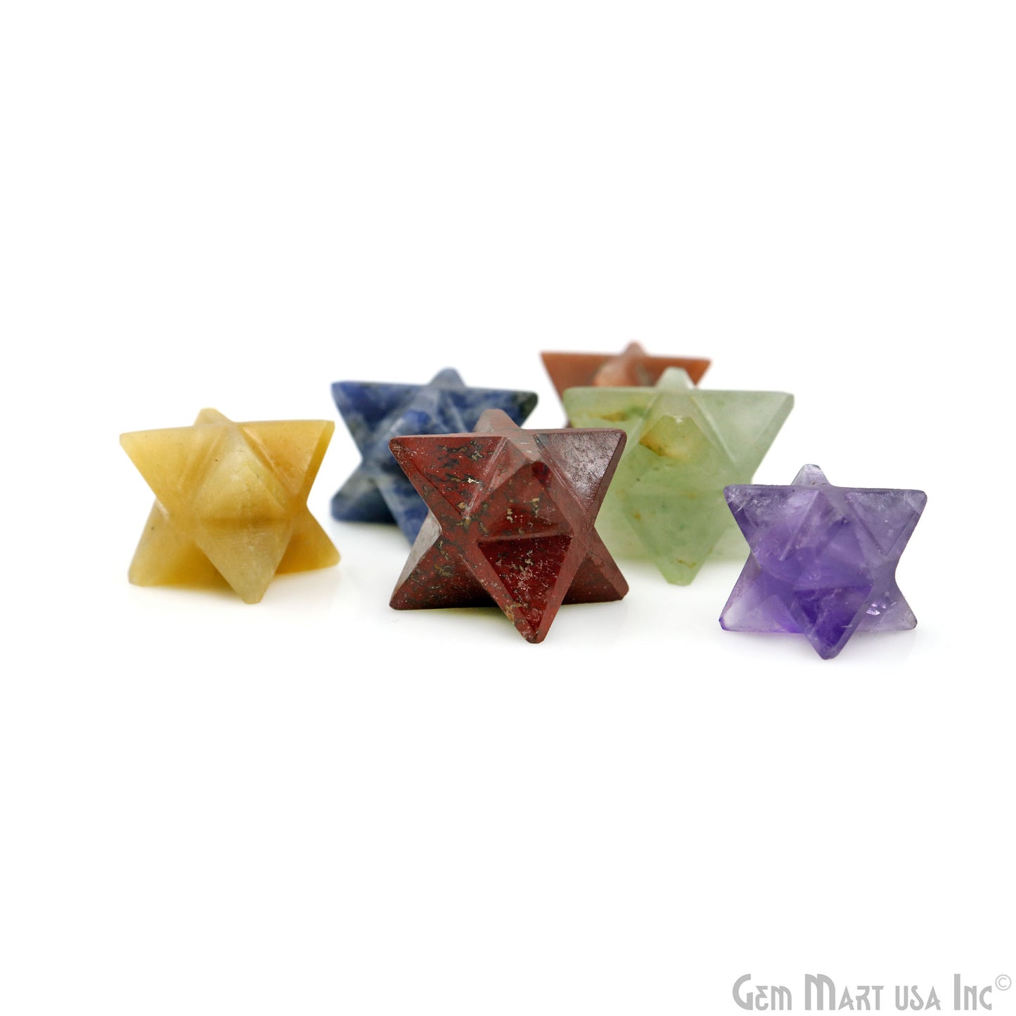 7pc Lot Merkaba Star 18mm Octahedron Metaphysical Crystal Reiki Healing Gemstone