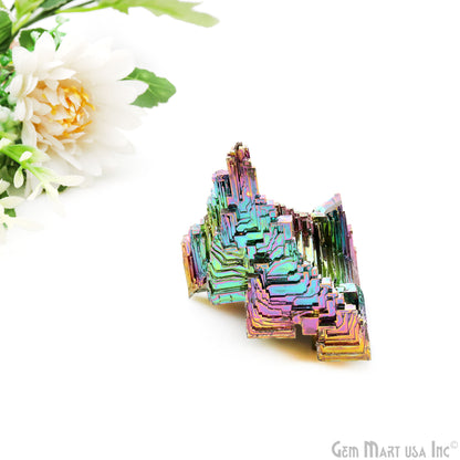 Bismuth Crystal Rainbow Bismuth XXL Crystal Cluster Display Specimen Mineral Decor Pyramid Teaching Tools Stone Educational Rock Peacock Ore