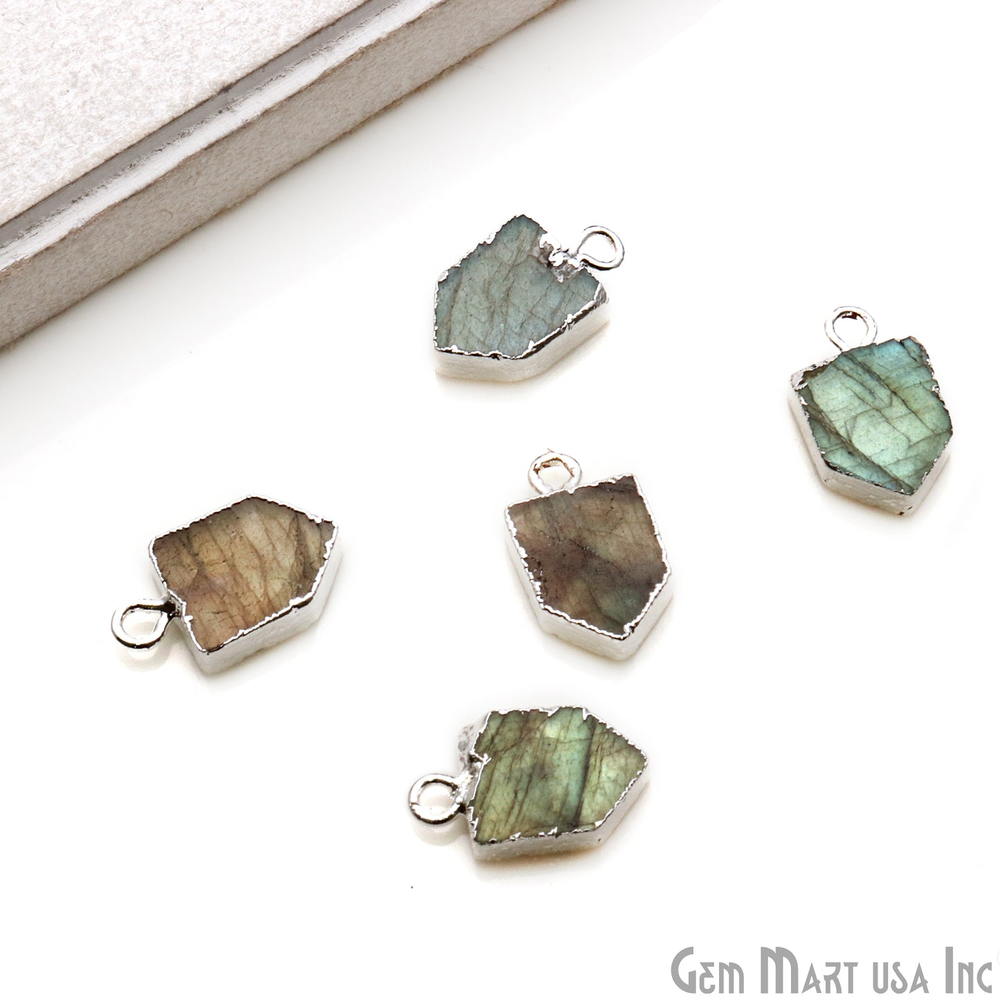 Pentagon Shape 16x9mm Gold Electroplated Gemstone Connector (Pick Stone) - GemMartUSA