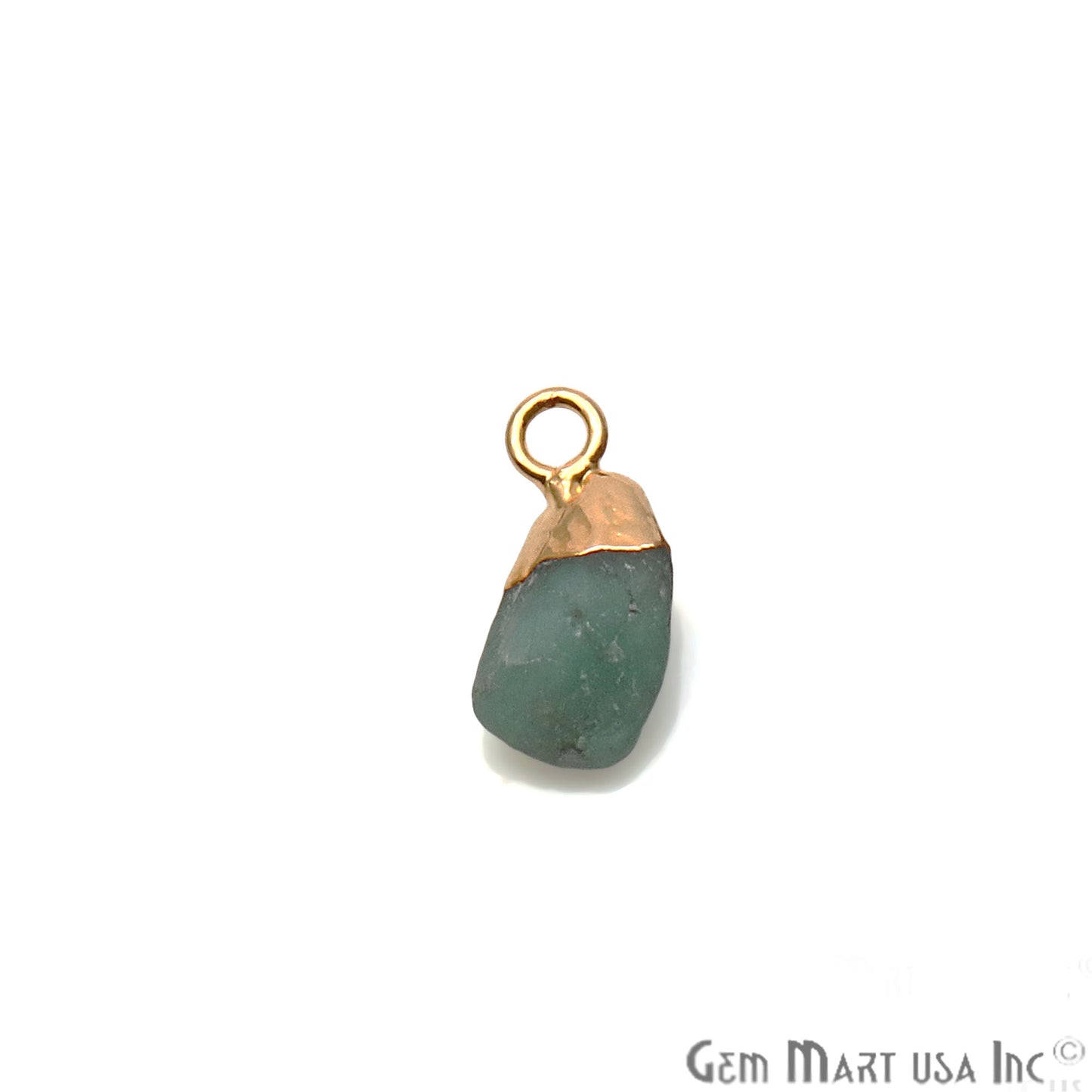 Chrysoprase Organic 11x5mm Gold Electroplated Pendant Connector - GemMartUSA