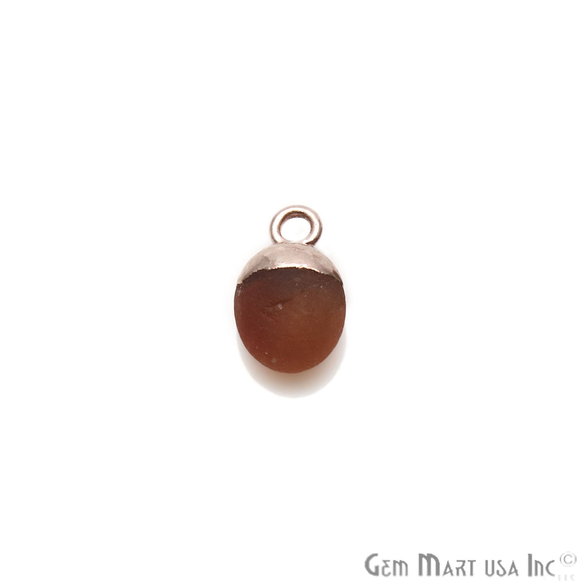 Carnelian Matte Beads Free Form 15x8mm Rose Gold Electroplated Pendant Connector - GemMartUSA