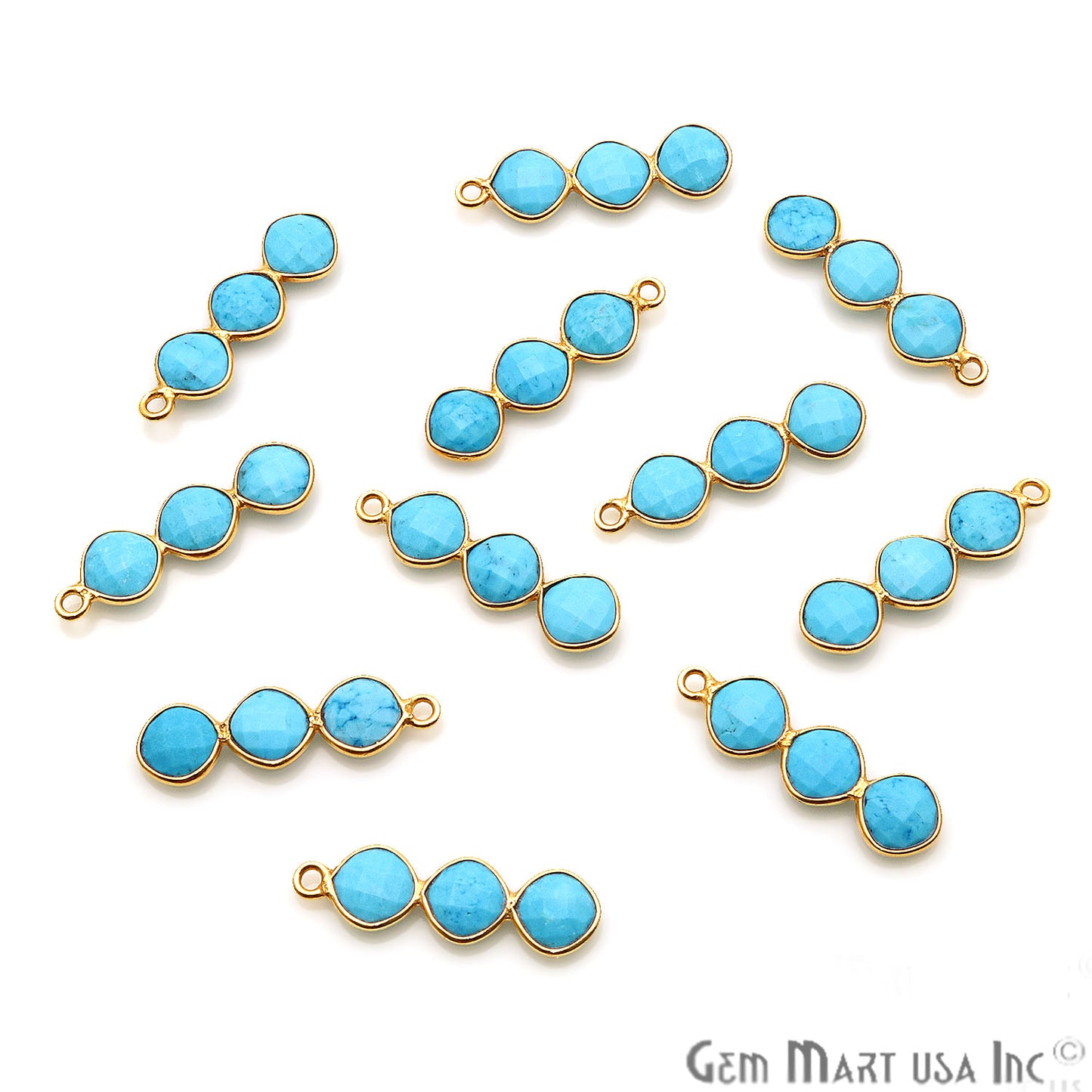 DIY Gemstone 25x6mm Gold Plated Chandelier Finding Component (Pick Your Gemstone) - GemMartUSA
