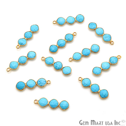 DIY Gemstone 25x6mm Gold Plated Chandelier Finding Component (Pick Your Gemstone) - GemMartUSA