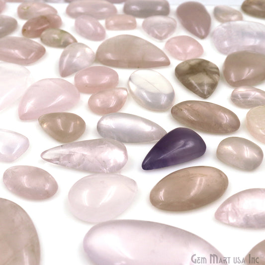 Rose Quartz Natural Gems 500ct Mix Shape Lot Natural Cabochon Gemstones, Mix Shape Lot Wholesale, Making Kit