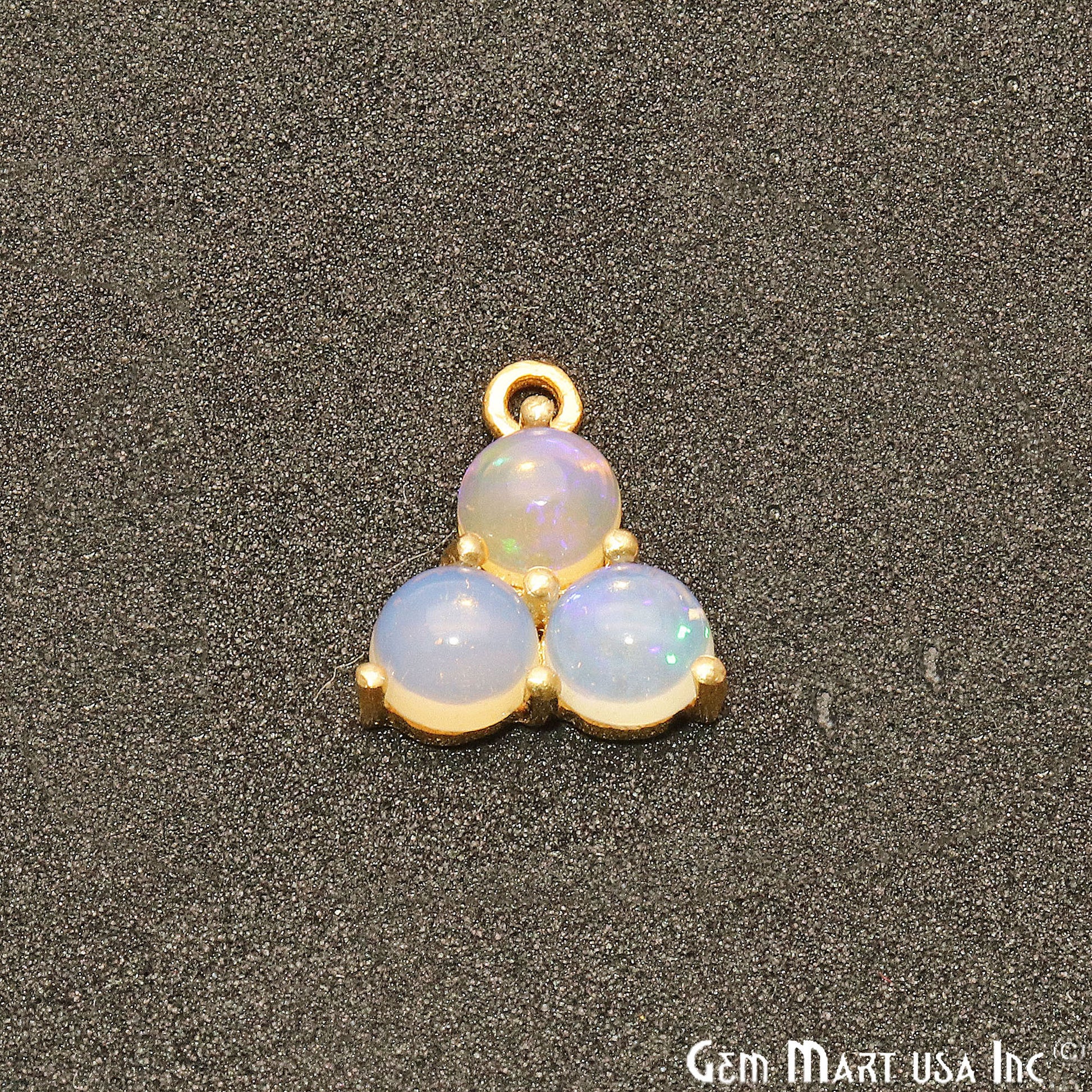 Opal Gemstone 16x13mm Prong Setting Gold Plated Component Connector - GemMartUSA