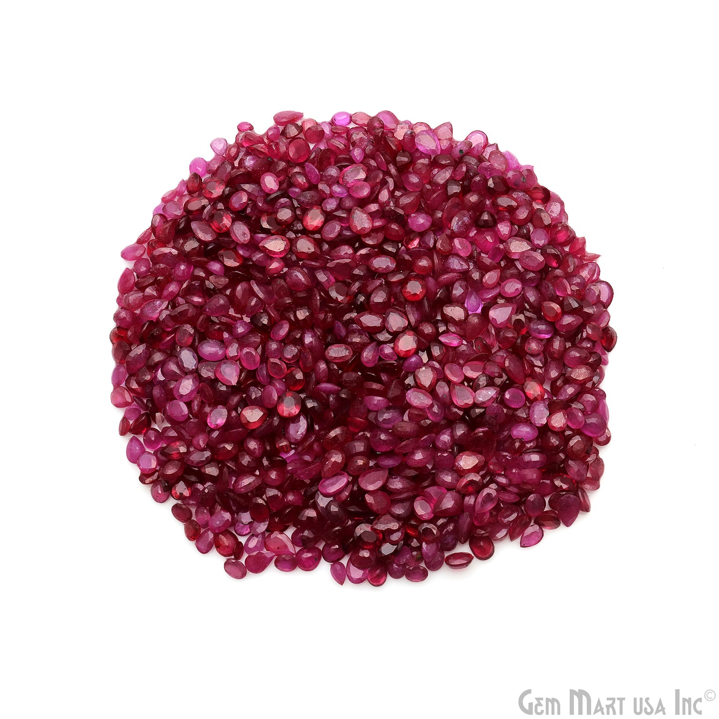 Ruby Wholesale Gemstones, 100% Natural Precious Gems, Pink Faceted Loose Gems, 4-7mm, Oval and Pear, 50 Carats