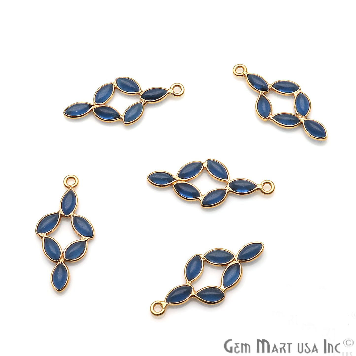 DIY Iolite 25x13mm Gold Plated Chandelier Finding Component - GemMartUSA