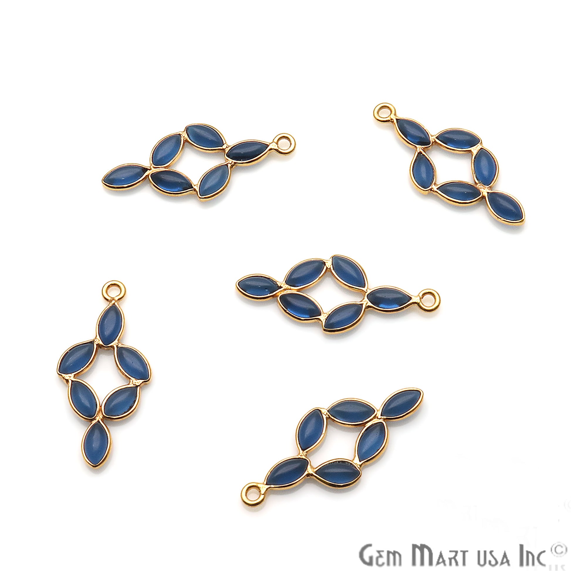 DIY Iolite 25x13mm Gold Plated Chandelier Finding Component - GemMartUSA