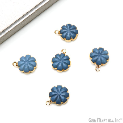 Flower Shape Gemstone Charm 18x15mm Gold Electroplated Pendant Flower Bracelet Charm Connector