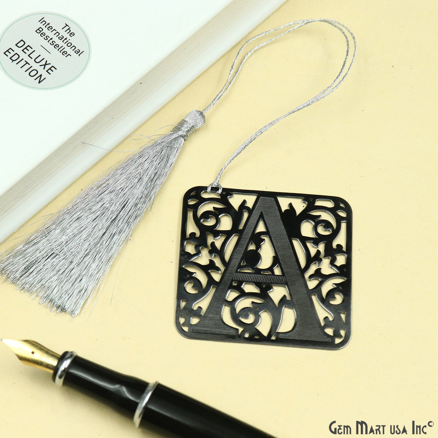 Metal A Alphabet Bookmark With Tassel. Oxidized Bookmark, Reader Gift, Handmade Bookmark, Page Marker, Aesthetic Gift. 50mm