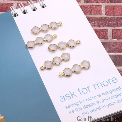 DIY Gemstone 25x6mm Gold Plated Chandelier Finding Component (Pick Your Gemstone) - GemMartUSA