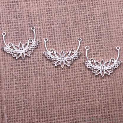Crown Shape Findings, Filigree Findings, Findings, Jewelry Findings, 35x30mm (50058) - GemMartUSA