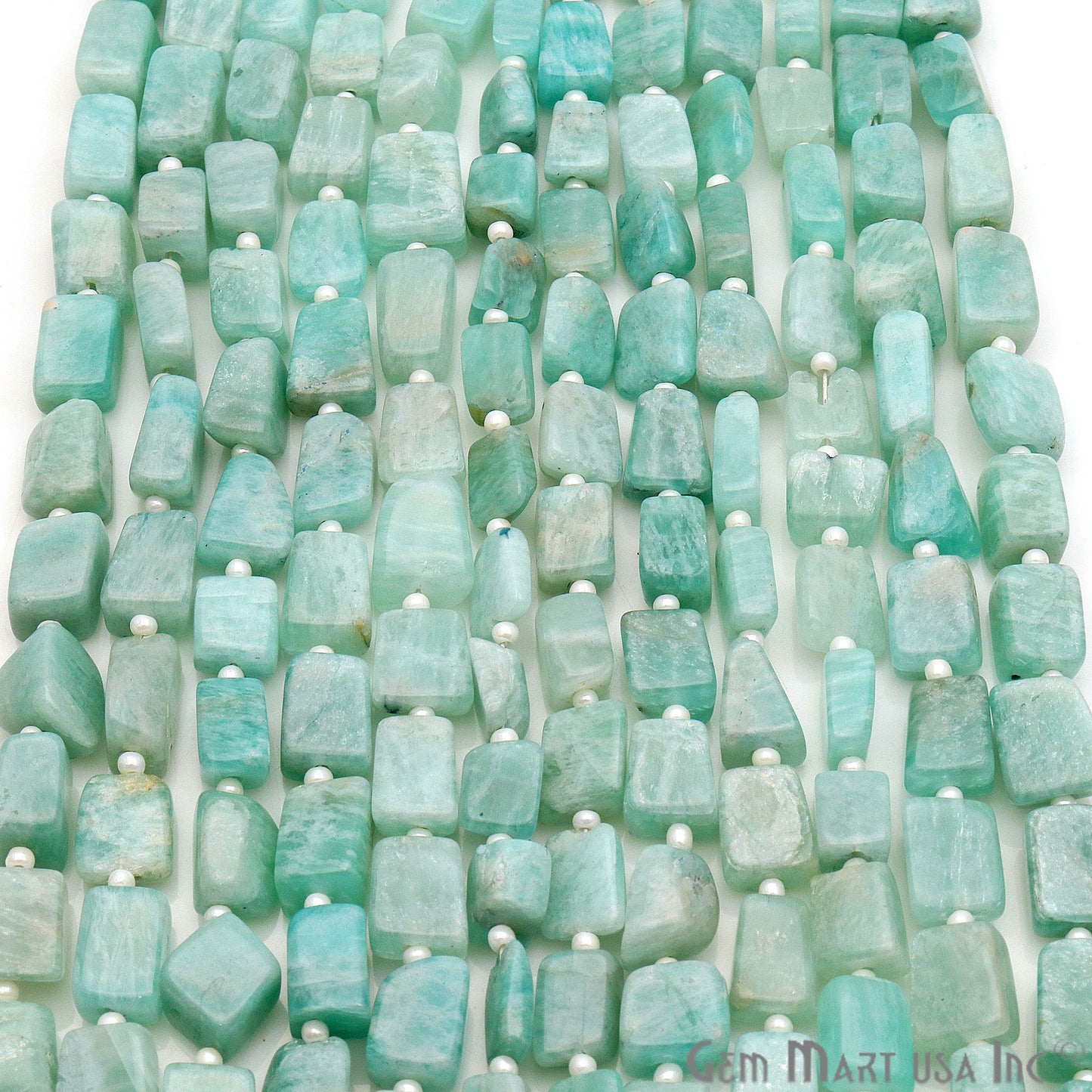 Amazonite Free Form 9x7mm Tumble Beads Gemstone Strands - GemMartUSA