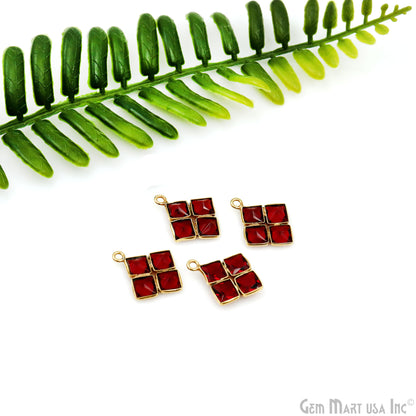 DIY Square Gemstone 12mm Gold Plated Chandelier Finding Component