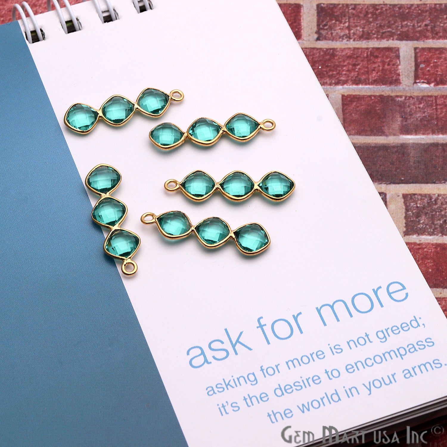 DIY Gemstone 25x6mm Gold Plated Chandelier Finding Component (Pick Your Gemstone) - GemMartUSA