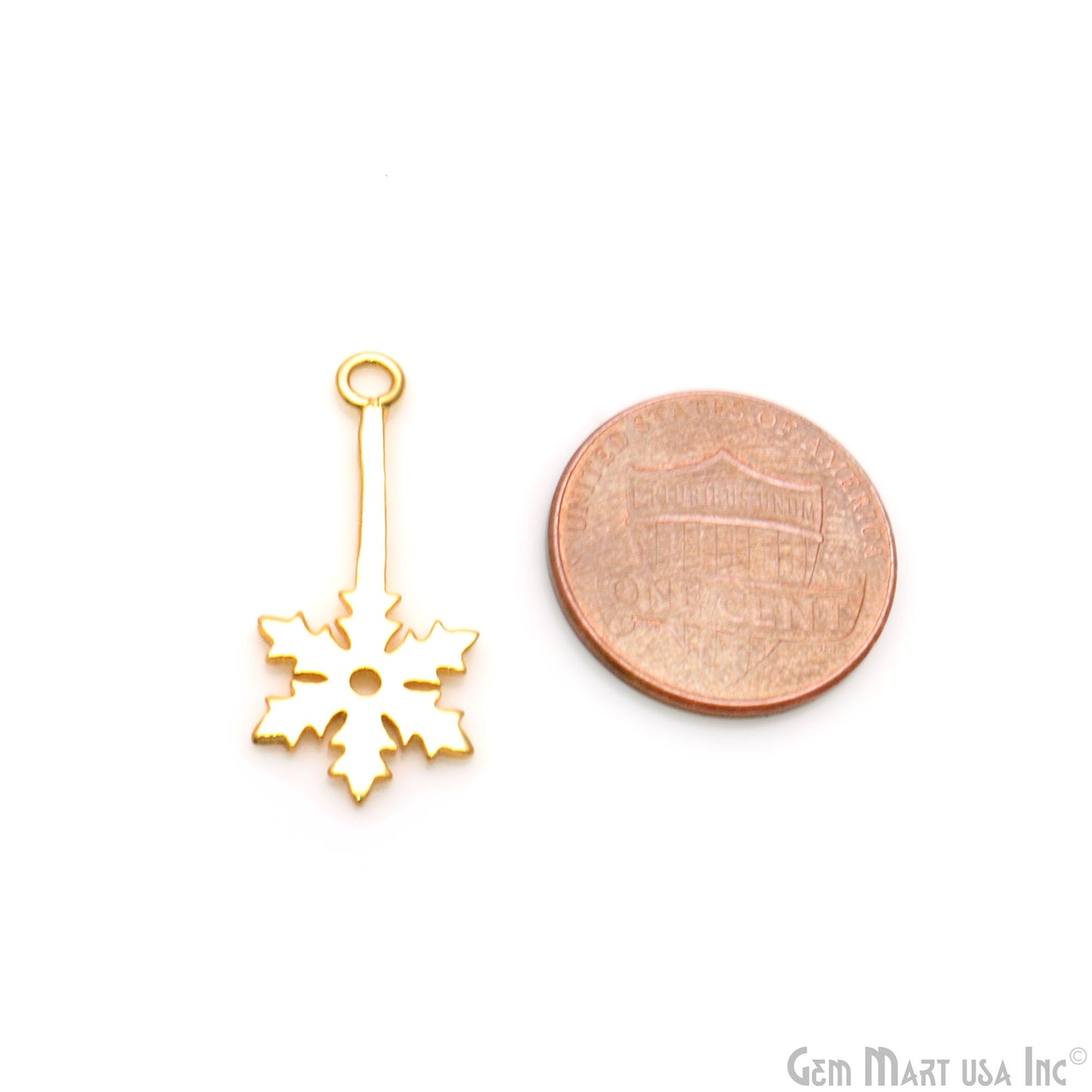 Snowflake Shape 27x12mm Gold Plated Textured Charm Minimalist Finding