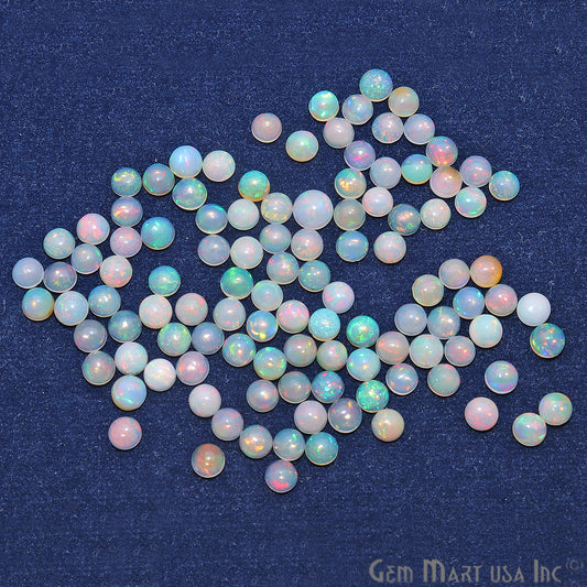 10pc Lot Natural Opal Gemstone 4mm Round Beads Cabochons Loose Precious Stones - GemmartUSA
