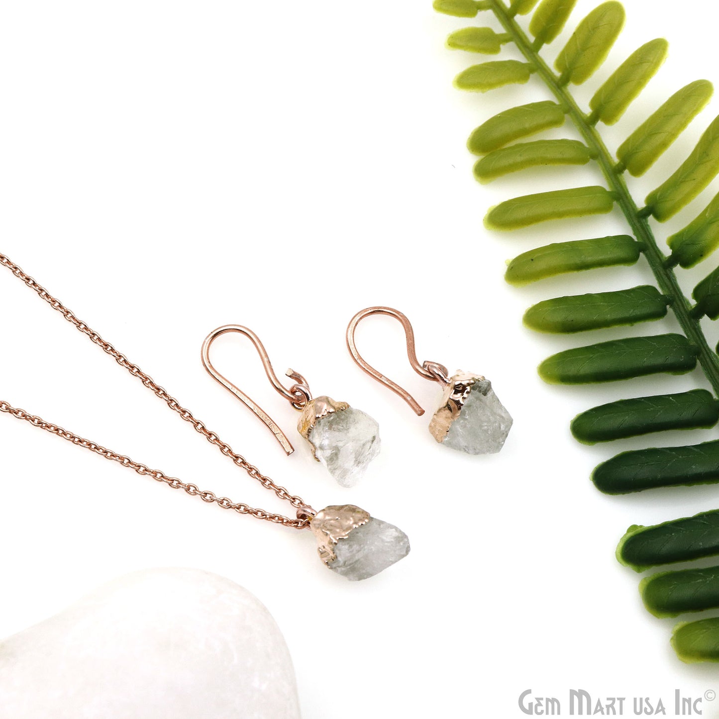 Crystal Gemstone Rose Gold Electroplated Single Bail Connector