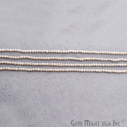 Pearl Round Beads 3-4mm Gemstone Rondelle Beads - GemMartUSA