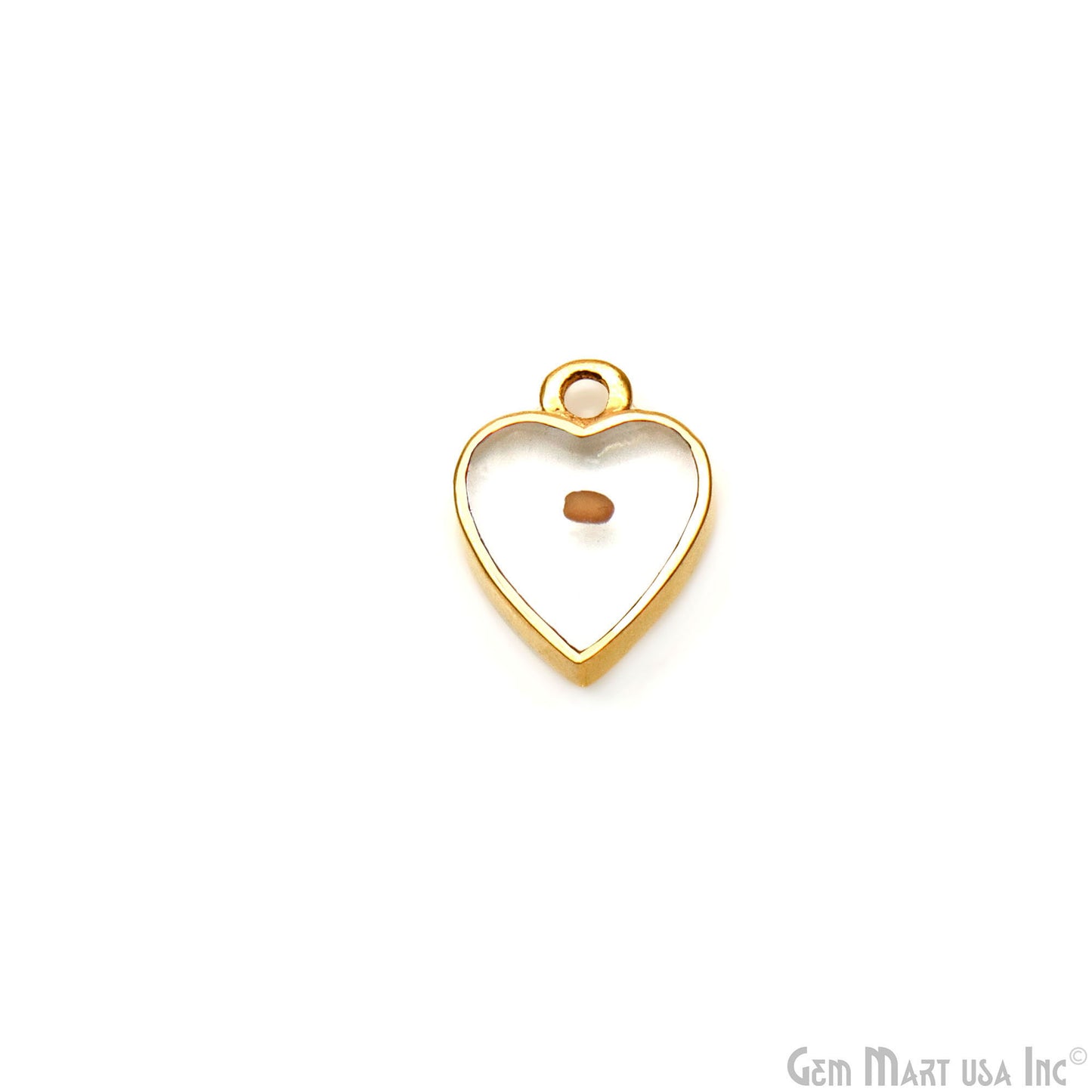 Heart Crystal Mustard Seed 15x11mm Gold Plated Faith Charm Pendant