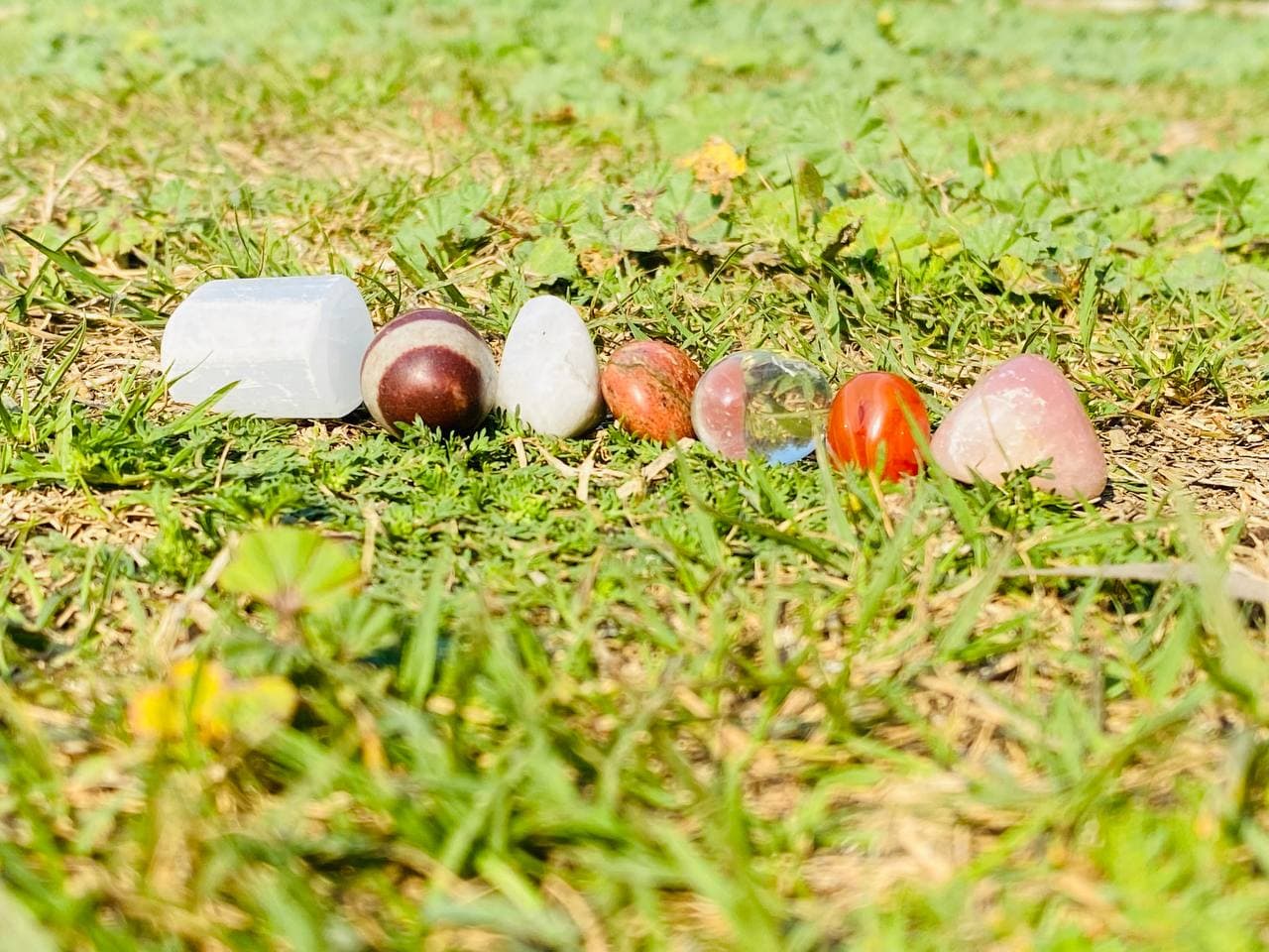 7pc Lot Tumble Stone, Multi Color Beautiful Seven Stone Set, Reiki stones, Healing crystal, Chakra Healing , 26X18MM