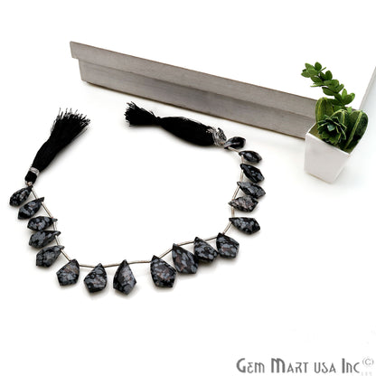 Black Obsidian Free Form 18x11mm Crafting Beads Gemstone Strands 8INCH - GemmartUSA