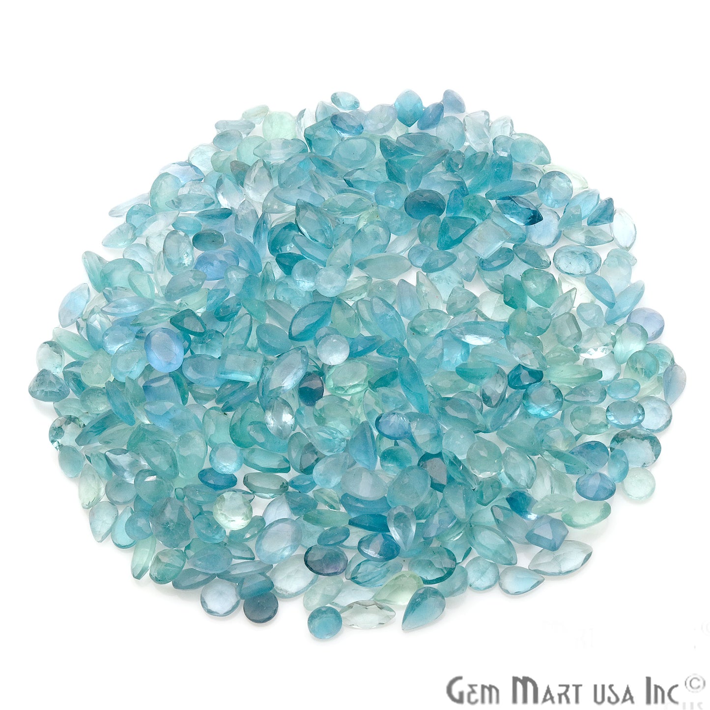 50ct Lot Fluorite Mix Shaped 7-12mm Stone, Faceted Gemstone Mixed lot, Loose Stones - GemmartUSA