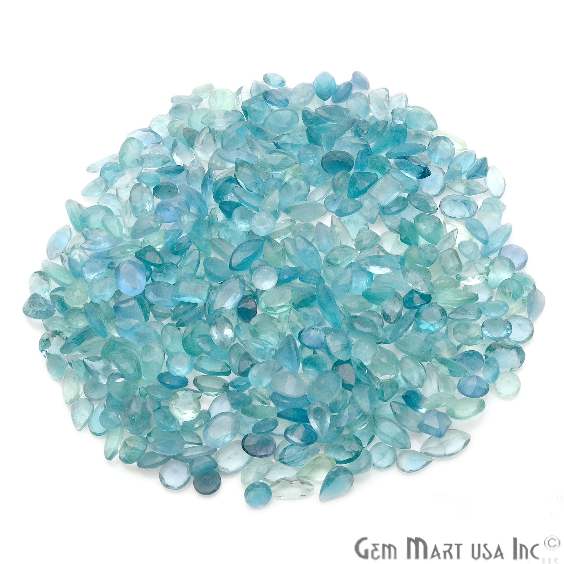 50ct Lot Fluorite Mix Shaped 7-12mm Stone, Faceted Gemstone Mixed lot, Loose Stones - GemmartUSA