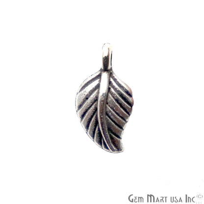 5pc Lot Leaf Shape Oxidized 14x12mm Charm For Bracelets & Pendants - GemMartUSA