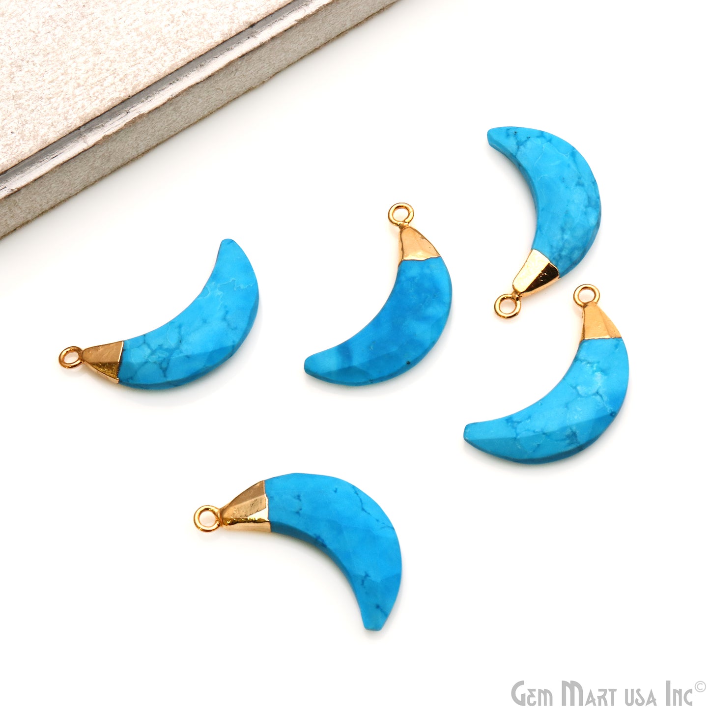 Moon Shape Gemstone Charm