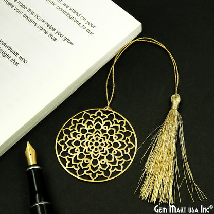 Metal Round Dream Catcher Bookmark With Tassel. Gold Bookmark, Reader Gift, Handmade Bookmark, Page Marker, Aesthetic Gift, 53mm