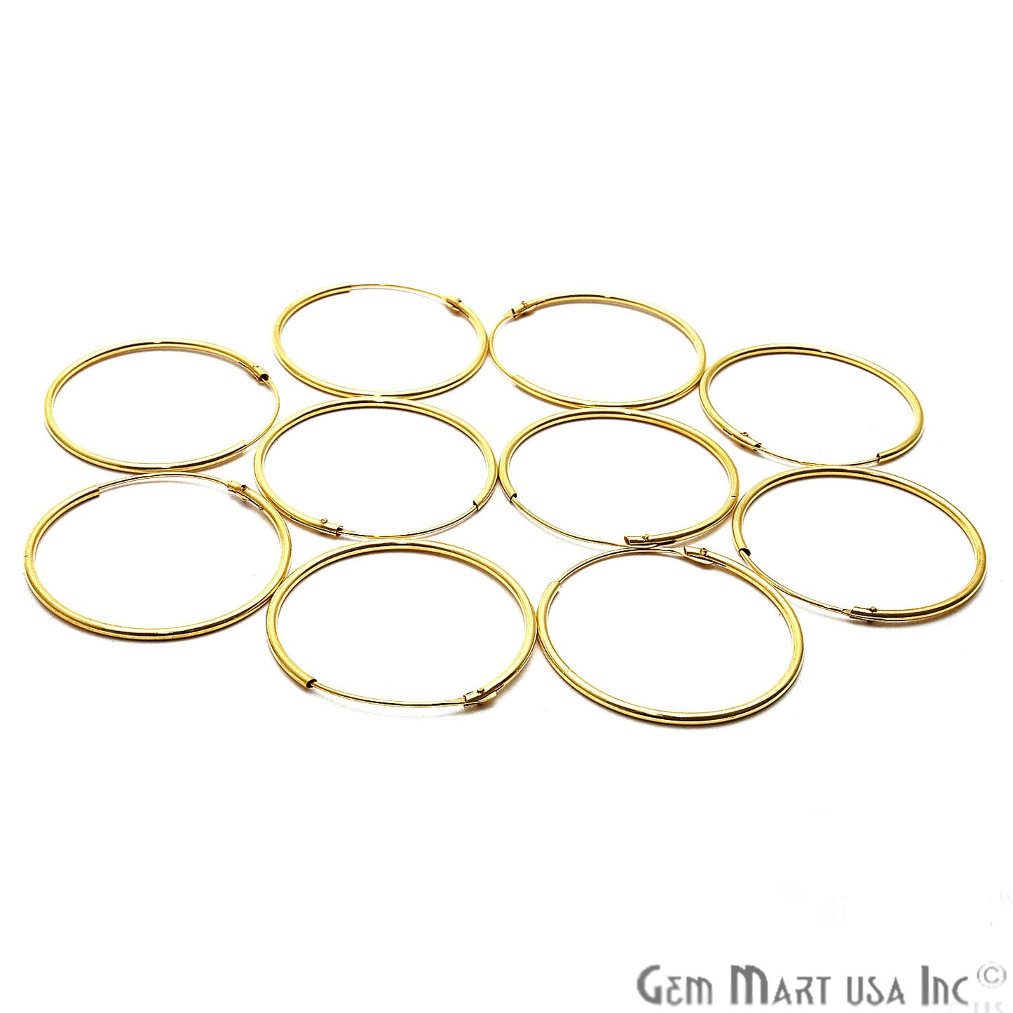 DIY Gold Plated Wire Finding Hoop Earring (Pick Hoop Size) - GemMartUSA