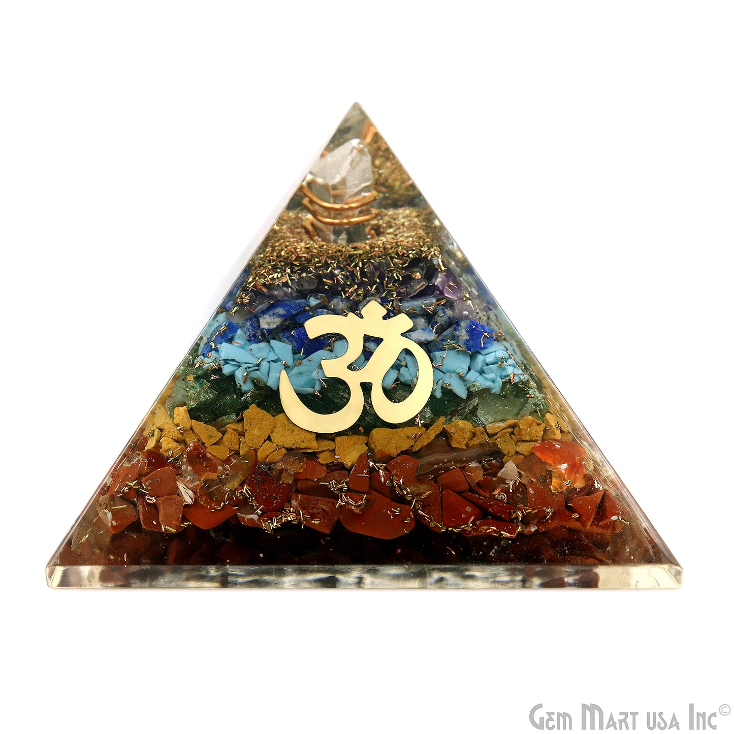 7 Chakra Pyramid Engraved Symbols Charm 75x60mm