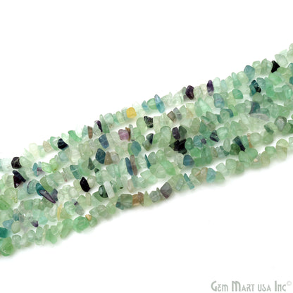 Flourite Chip Beads, 34 Inch, Natural Chip Strands, Drilled Strung Nugget Beads, 7-10mm, Polished, GemmartUSA (CHFL-70004)