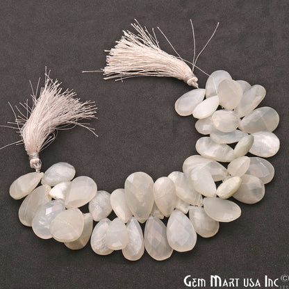 Rainbow Moonstone Pears Shape 23x14mm Briolette Beads, Rondelle Beads 9 Inch Length - GemMartUSA