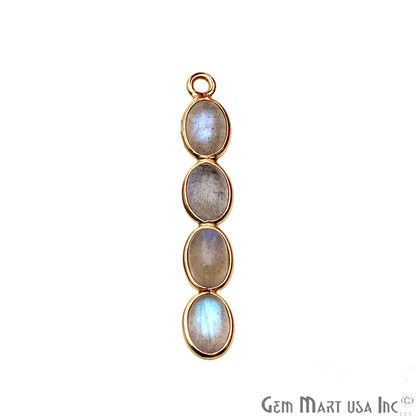 DIY, Labradorite Gold Plated 31x5mm Line Chandelier Finding Component - GemmartUSA