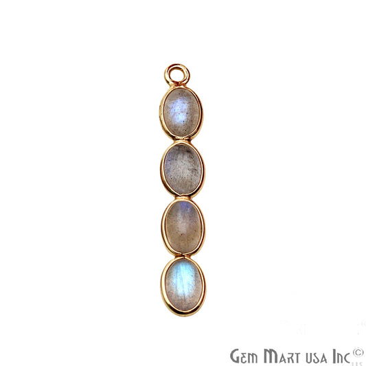 DIY, Labradorite Gold Plated 31x5mm Line Chandelier Finding Component - GemmartUSA
