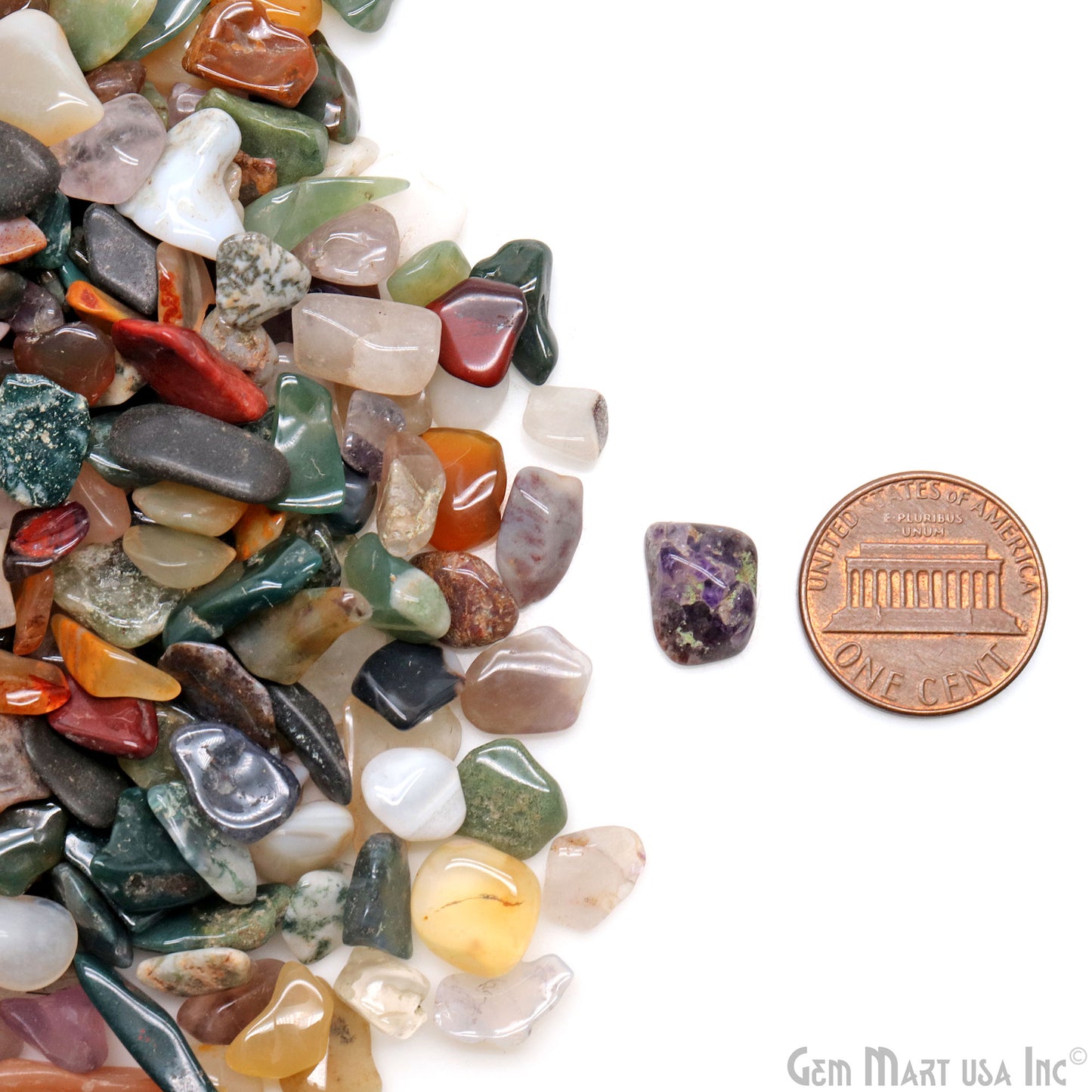 Mix Wholesale Gemstones, 100% Natural Semi-Precious Gems, Multi Color Tumbled Loose Gems, 5-12mm, Freeform, 2oz (56 gm)