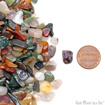Mix Wholesale Gemstones, 100% Natural Semi-Precious Gems, Multi Color Tumbled Loose Gems, 5-12mm, Freeform, 2oz (56 gm)