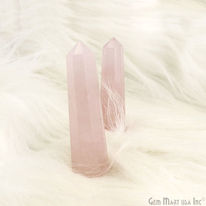 Rose Quartz Gemstone Jumbo Tower Crystal Tower Obelisk Healing Meditation Gemstones 2-3 Inch