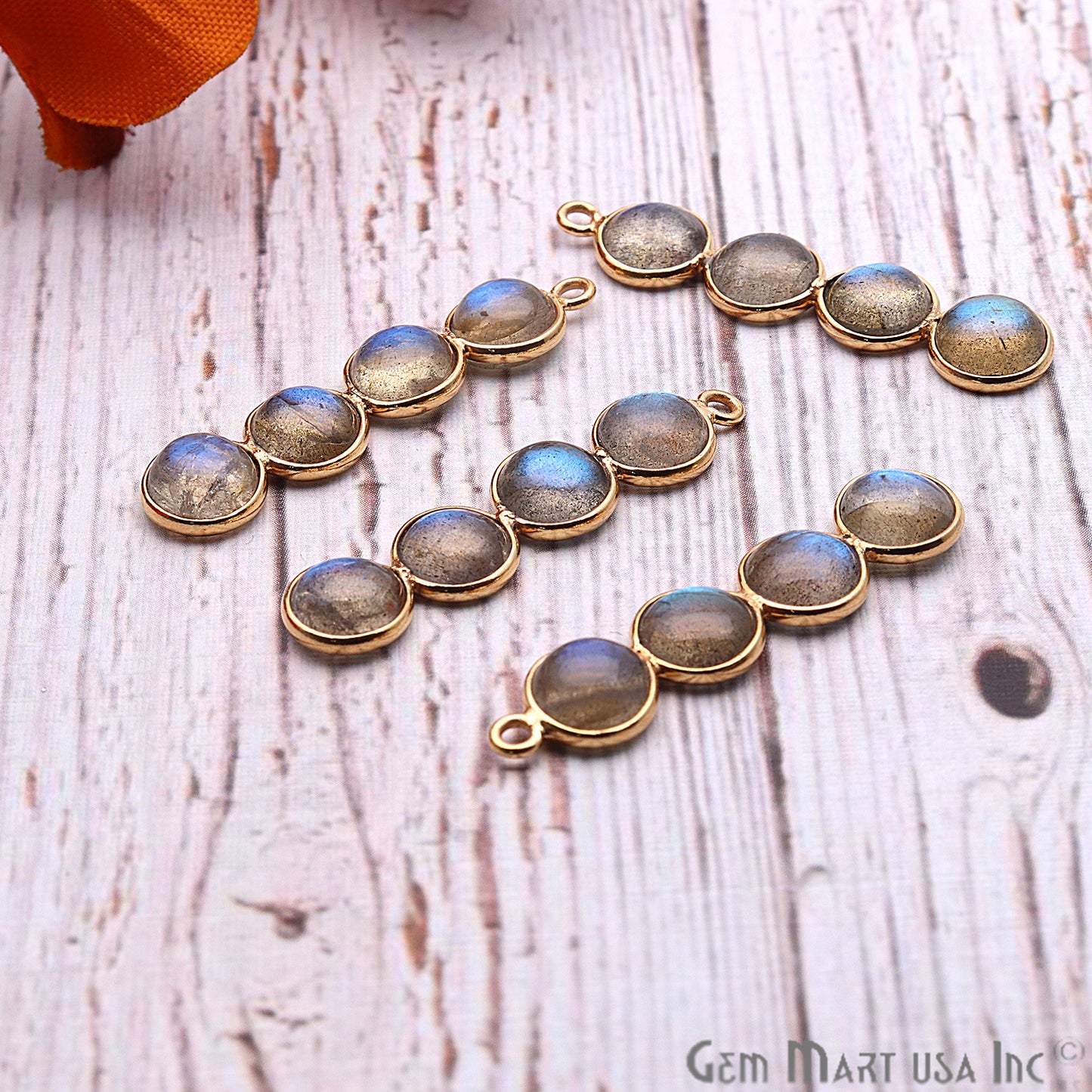 DIY Labradorite 43x8mm Gold Plated Chandelier Finding Component - GemMartUSA