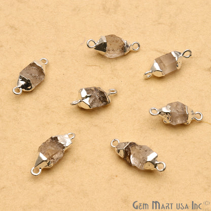 Rough Rutilated Organic 17x12mm Silver Electroplated Pendant Connector - GemmartUSA