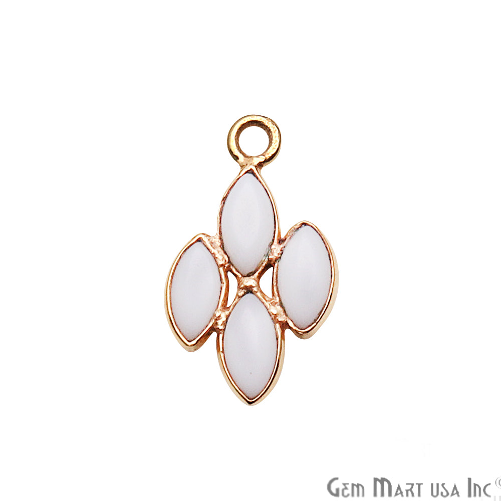 DIY White Agate 16x10mm Gold Plated Chandelier Finding Component - GemMartUSA