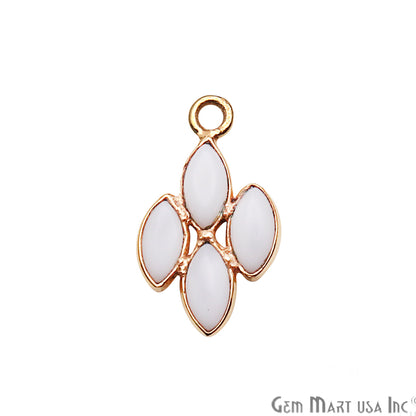 DIY White Agate 16x10mm Gold Plated Chandelier Finding Component - GemMartUSA