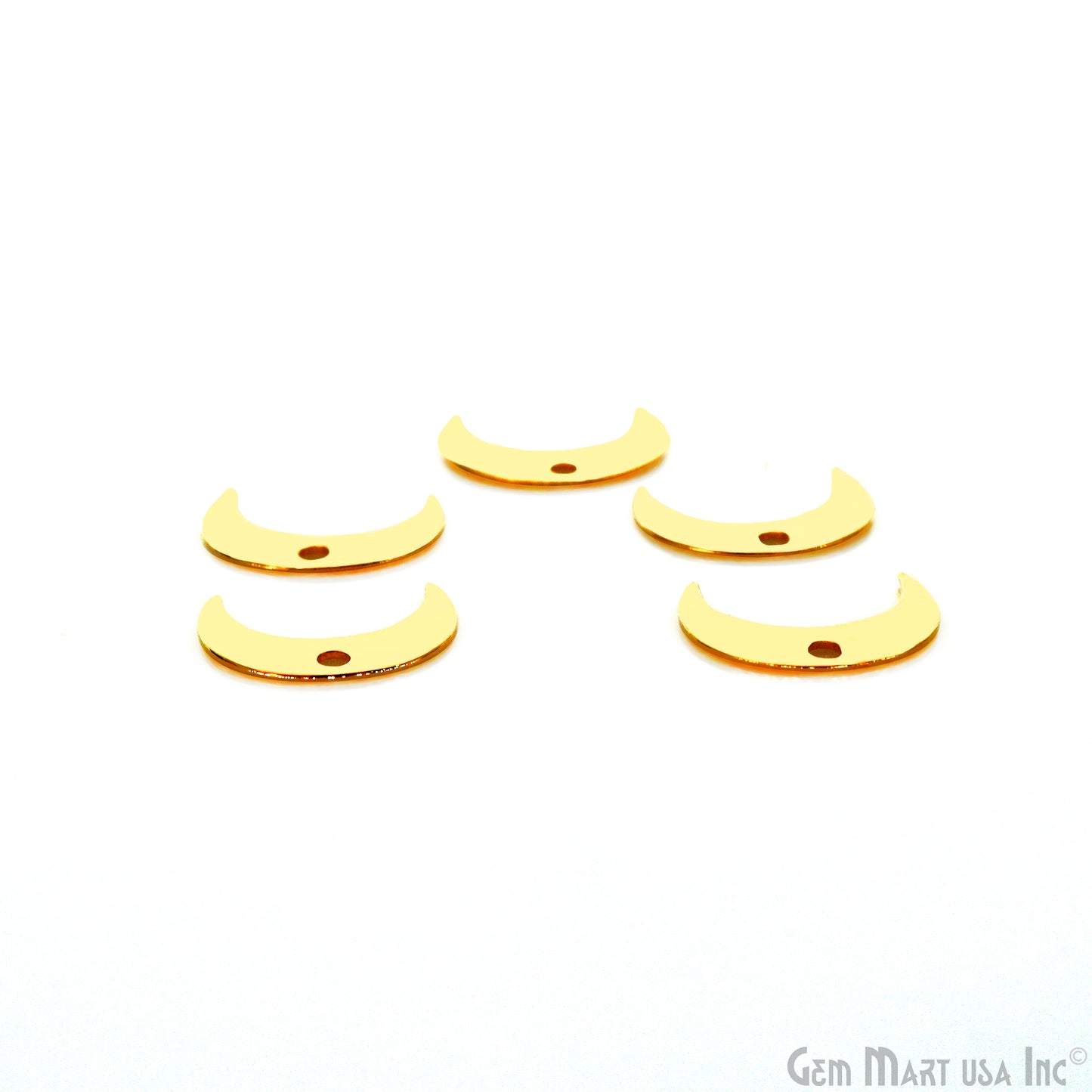 Moon Shape Laser Finding Gold Plated Charm For Bracelets & Pendants