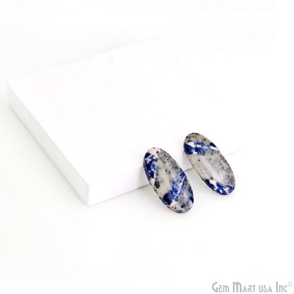 Sodalite Oval Shape 29x14mm Loose Gemstone For Earring Pair