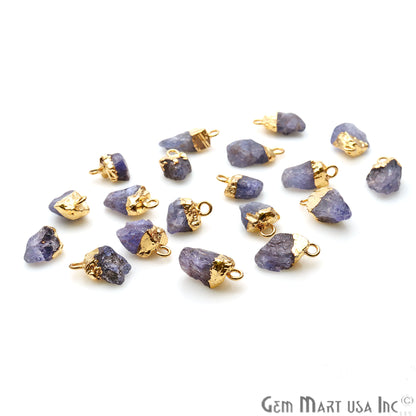 Tanzanite Organic 14x6mm Gold Electroplated Pendant Connector - GemMartUSA