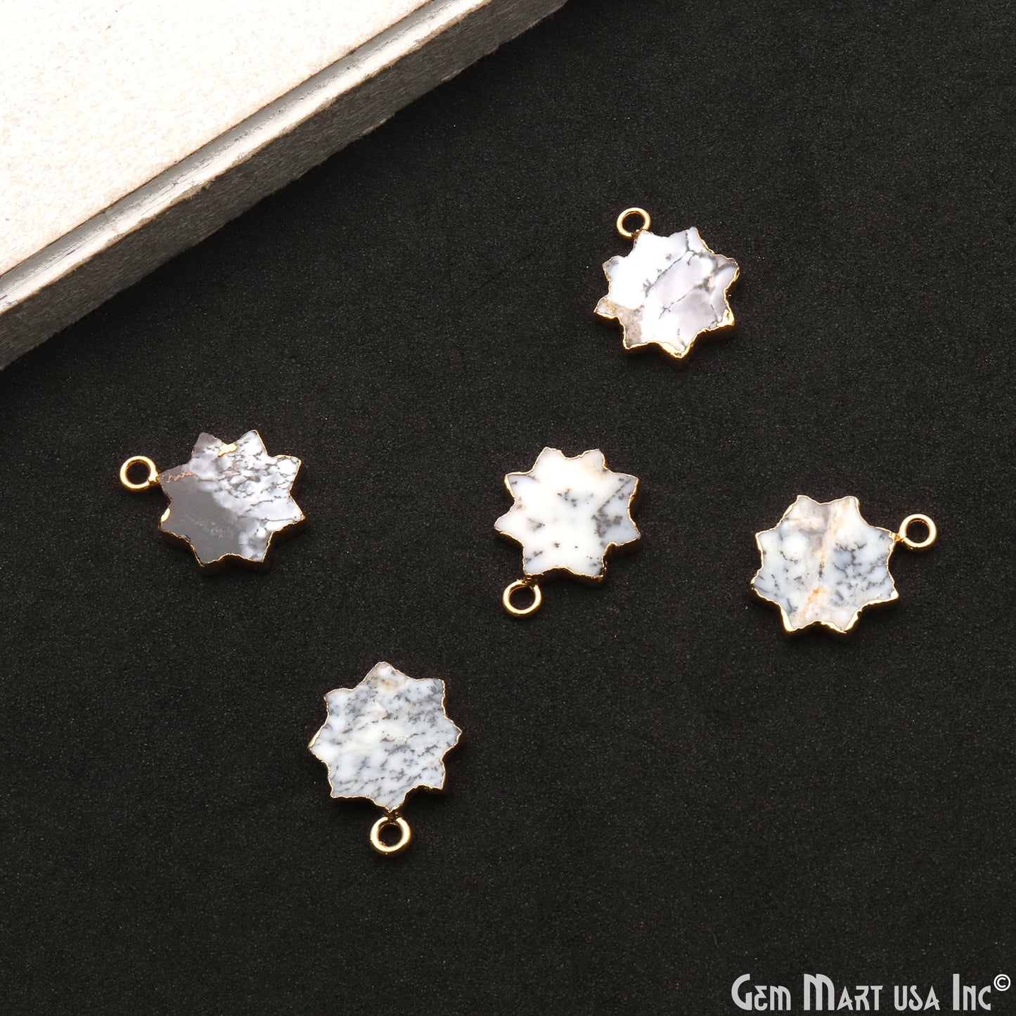 Star Shape Gemstone Charm 19x15mm Shape Gold Electroplated Pendant Connector