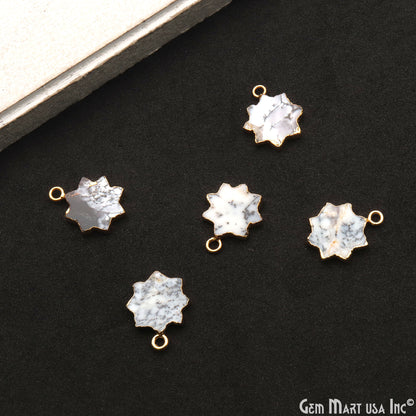 Star Shape Gemstone Charm 19x15mm Shape Gold Electroplated Pendant Connector